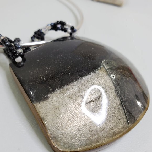 Statement Necklace Wire Collar Pendant‎ Big Black S - Picture 4 of 11